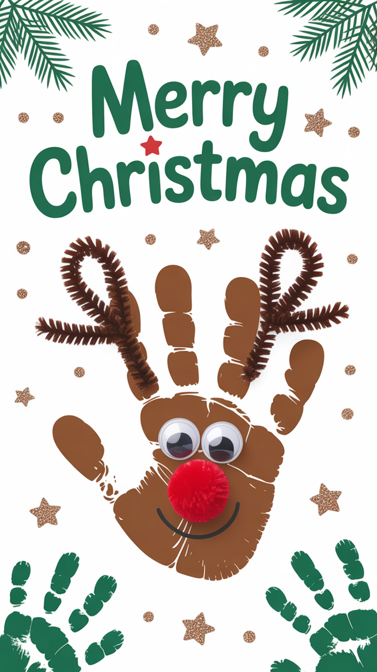 handprint reindeer cards