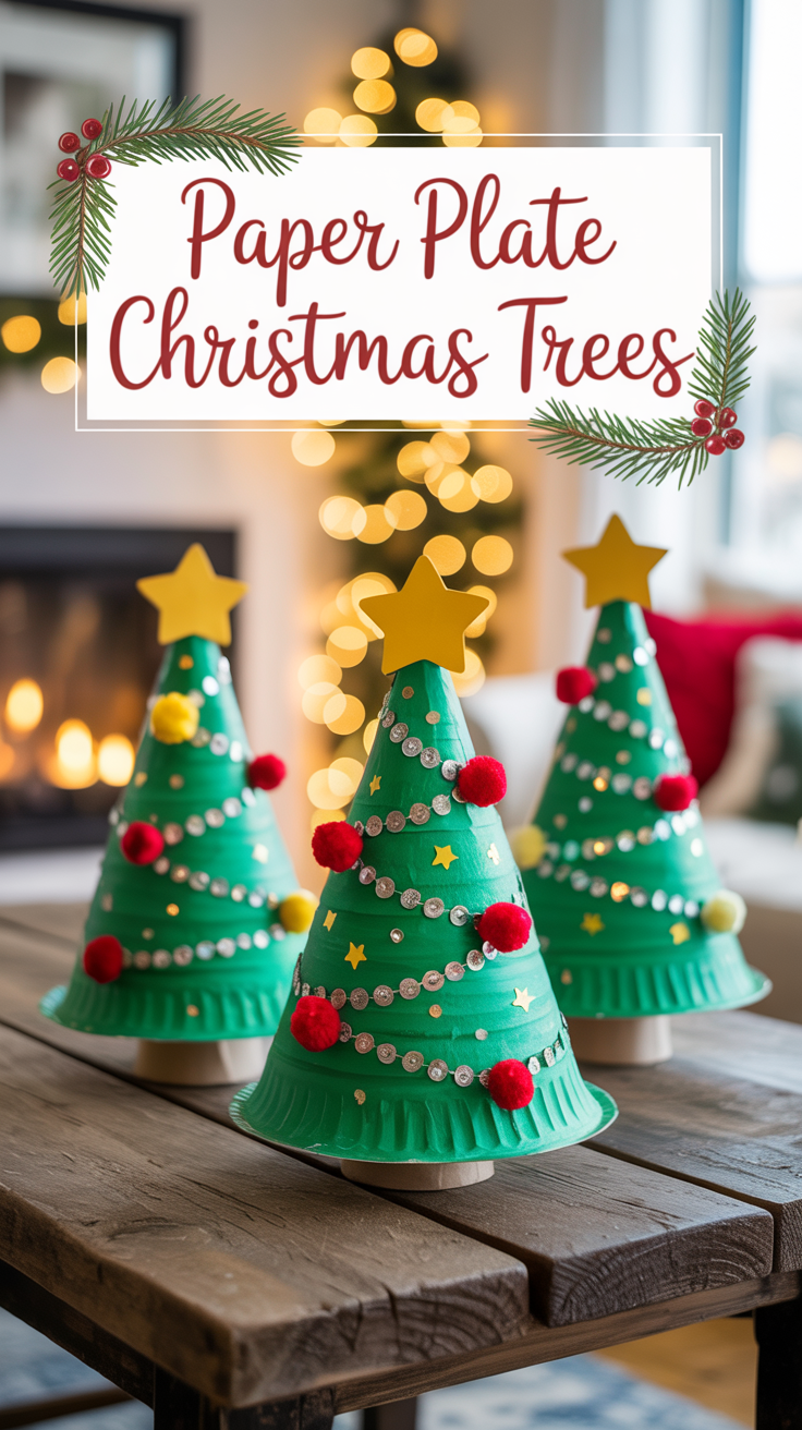 paper plate christmas trees