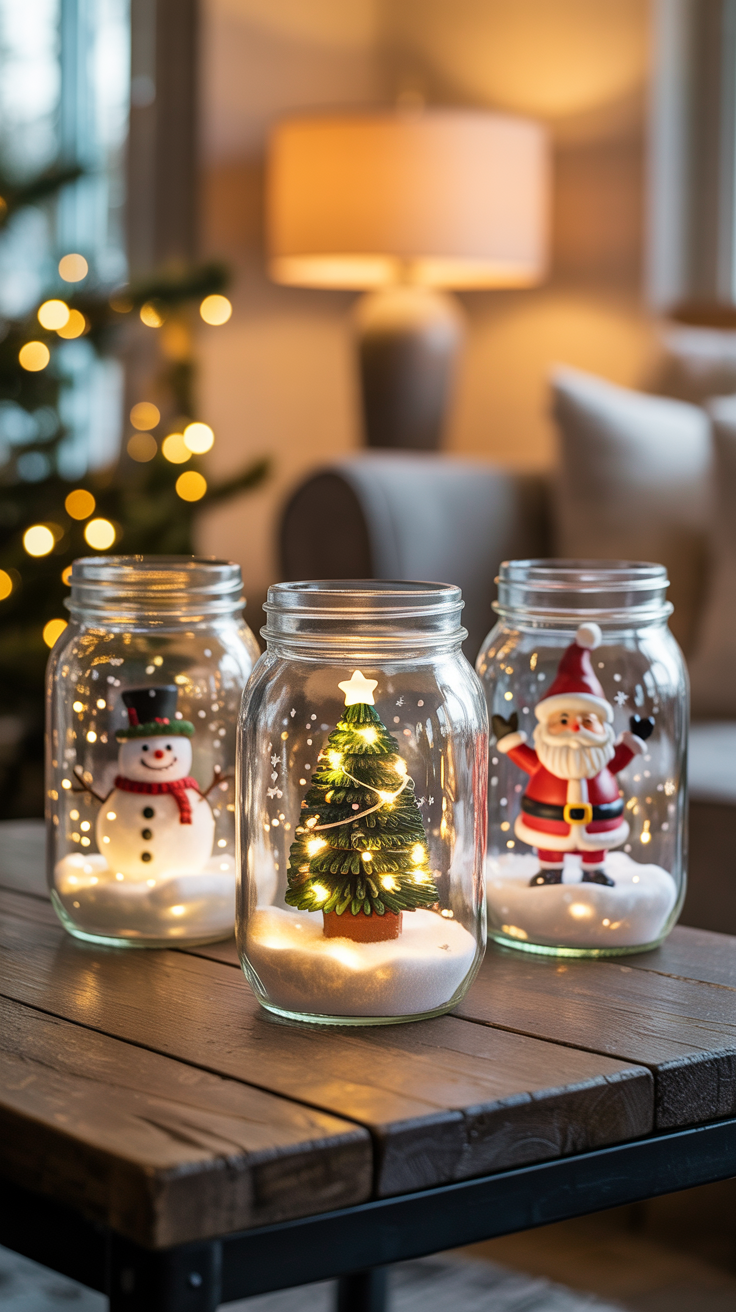 mason jar snow globes