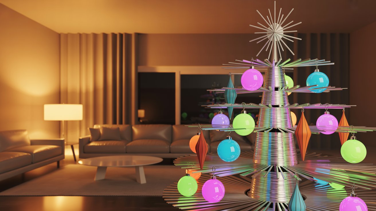 image of mid-century modern design christmas decor