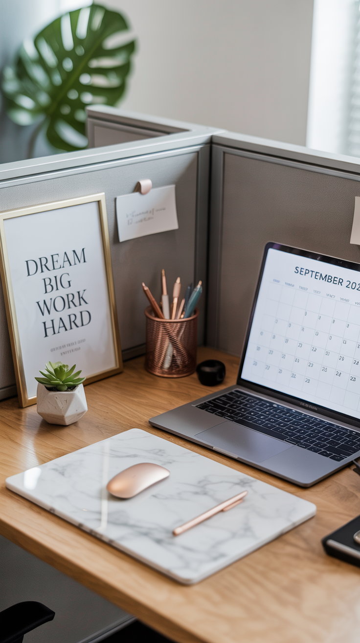 Glam Metallic Cubicle Decor