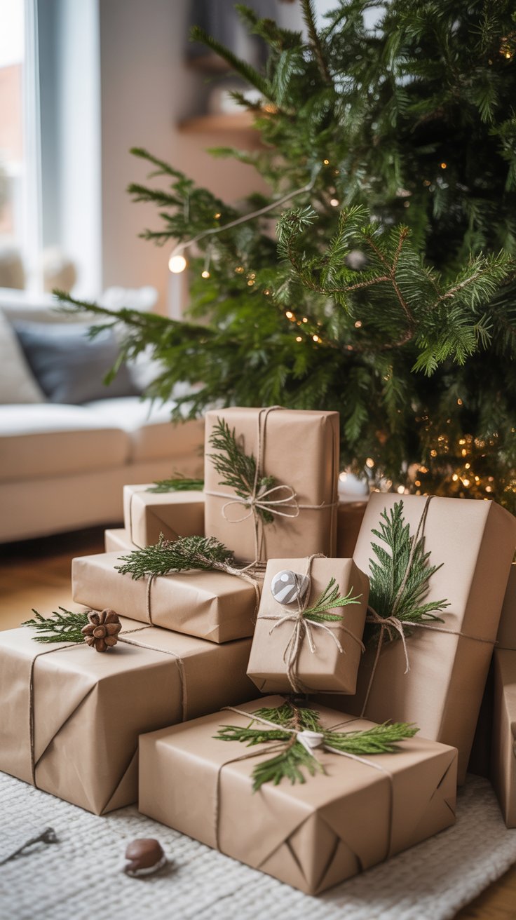 Wrapped Presents as Minimalist Decor