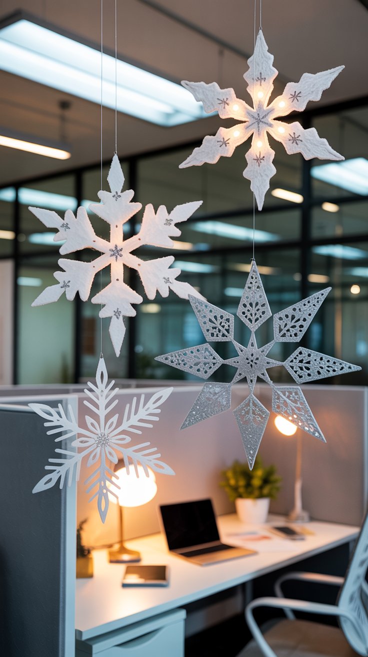 image of diy snowflakes for office