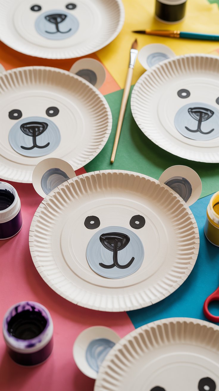 image of diy polar bear craft plate