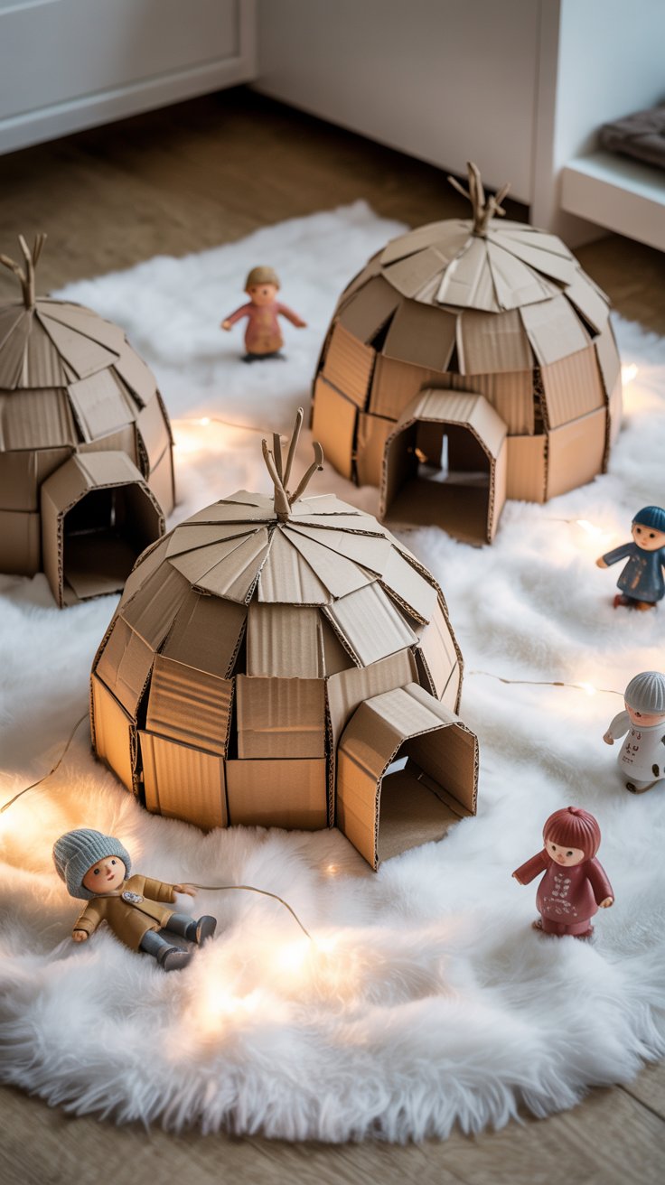 image of reused cardboard igloo craft