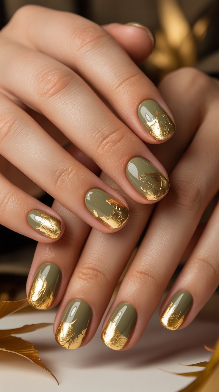 image of gold fleck on nail design