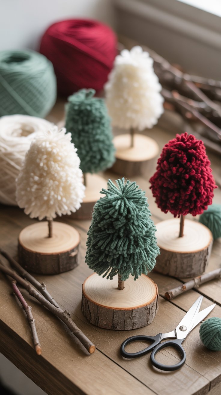 image of a pom pom tree craft