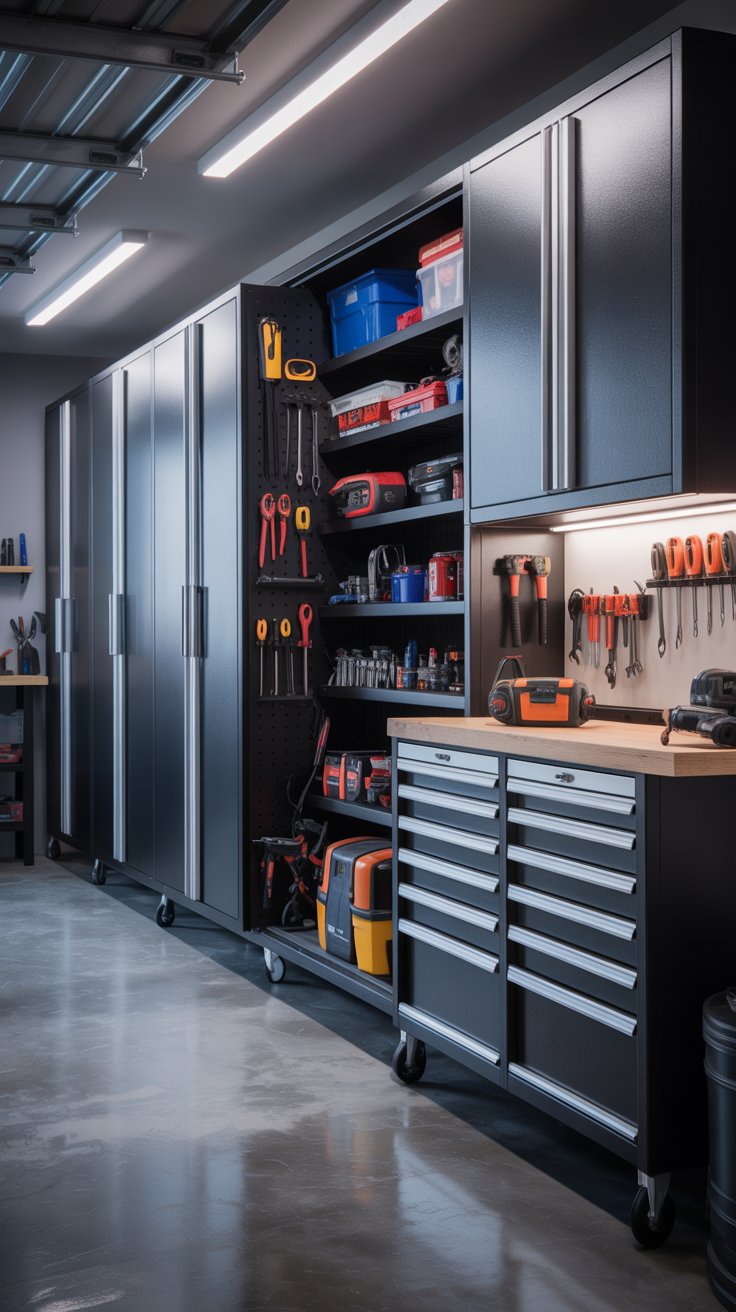 image of large tool storage cabinets garage