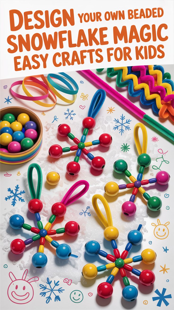 image of beaded diy snowflake craft