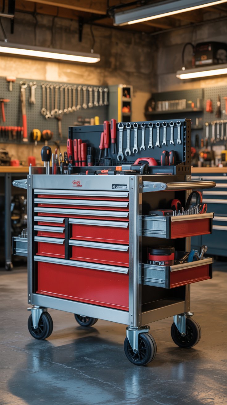 image of rolling garage cart