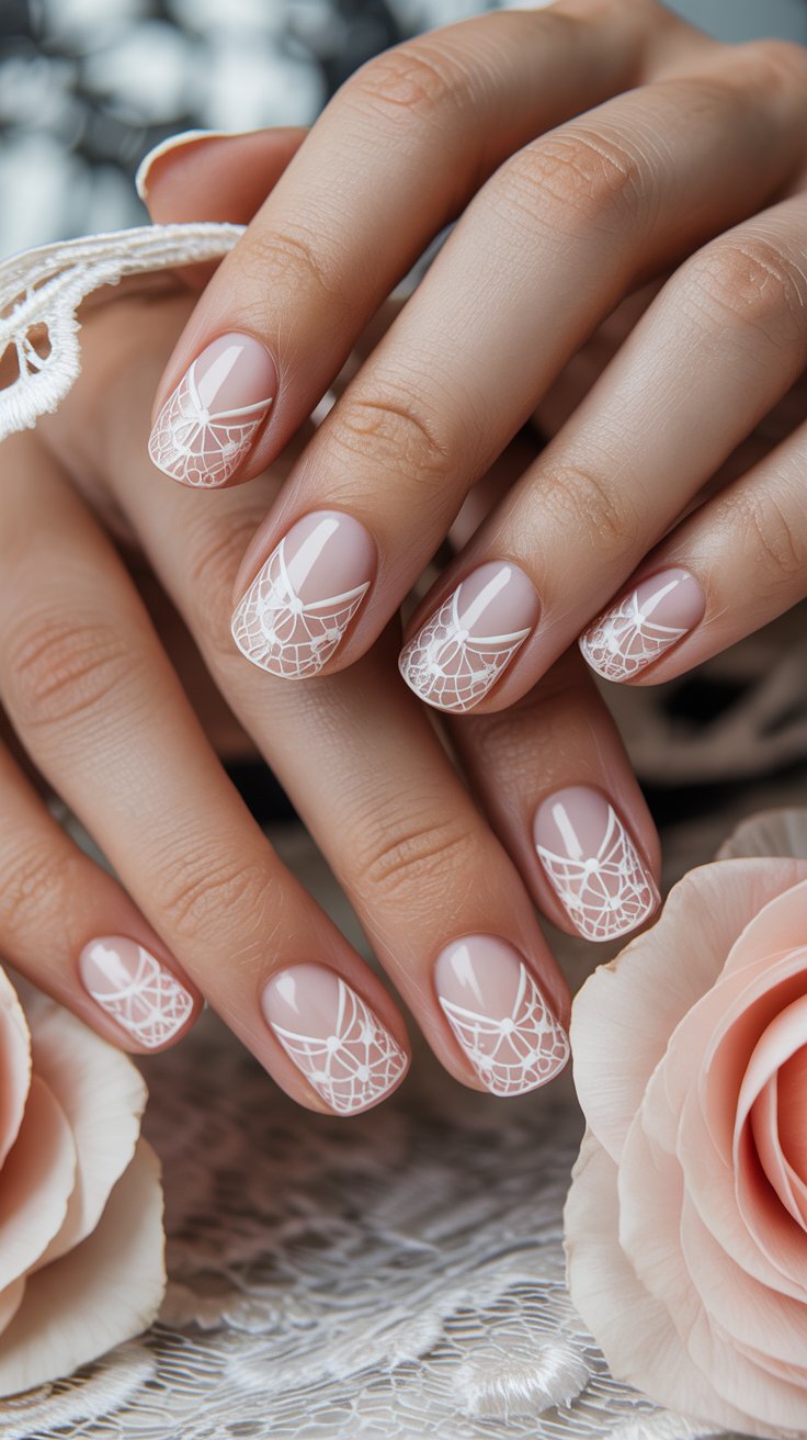 image of diy lace pattern nails
