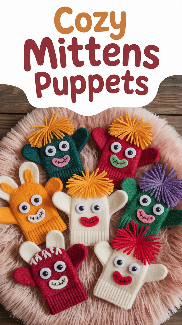 image of diy mitten puppets
