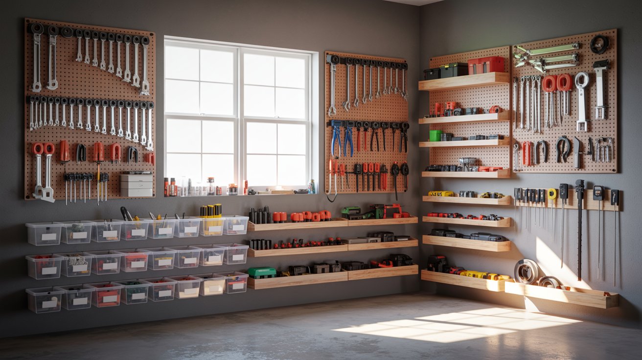 image of a diy organized home garage