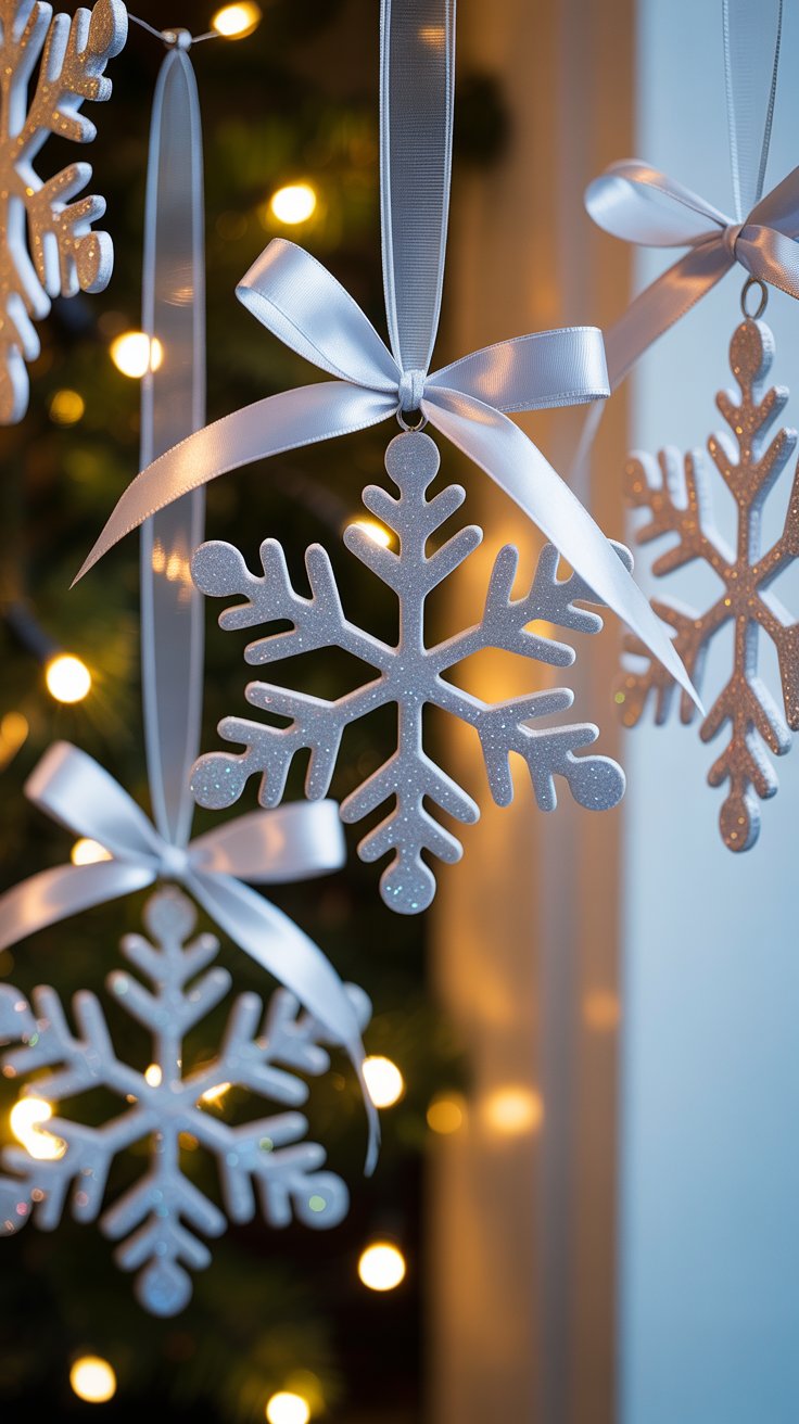 image of a diy foam snowflake ornament
