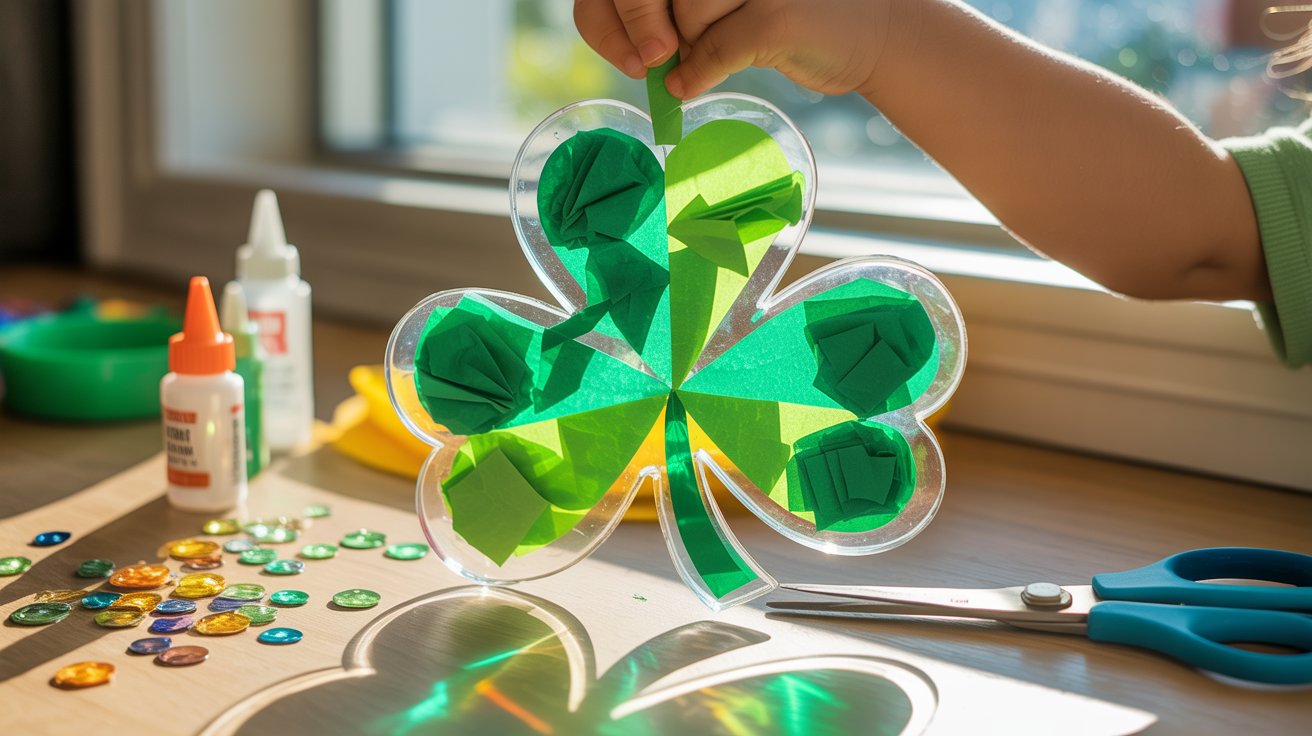 shamrock suncatcher diy