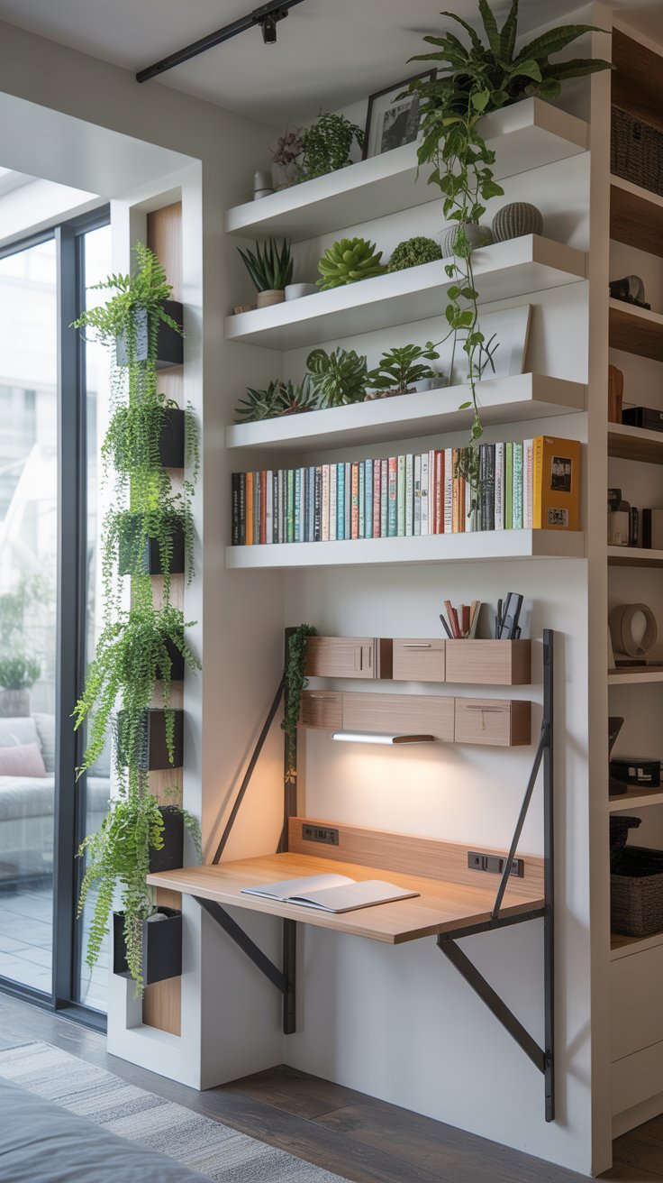 image of organized vertical shelving in home
