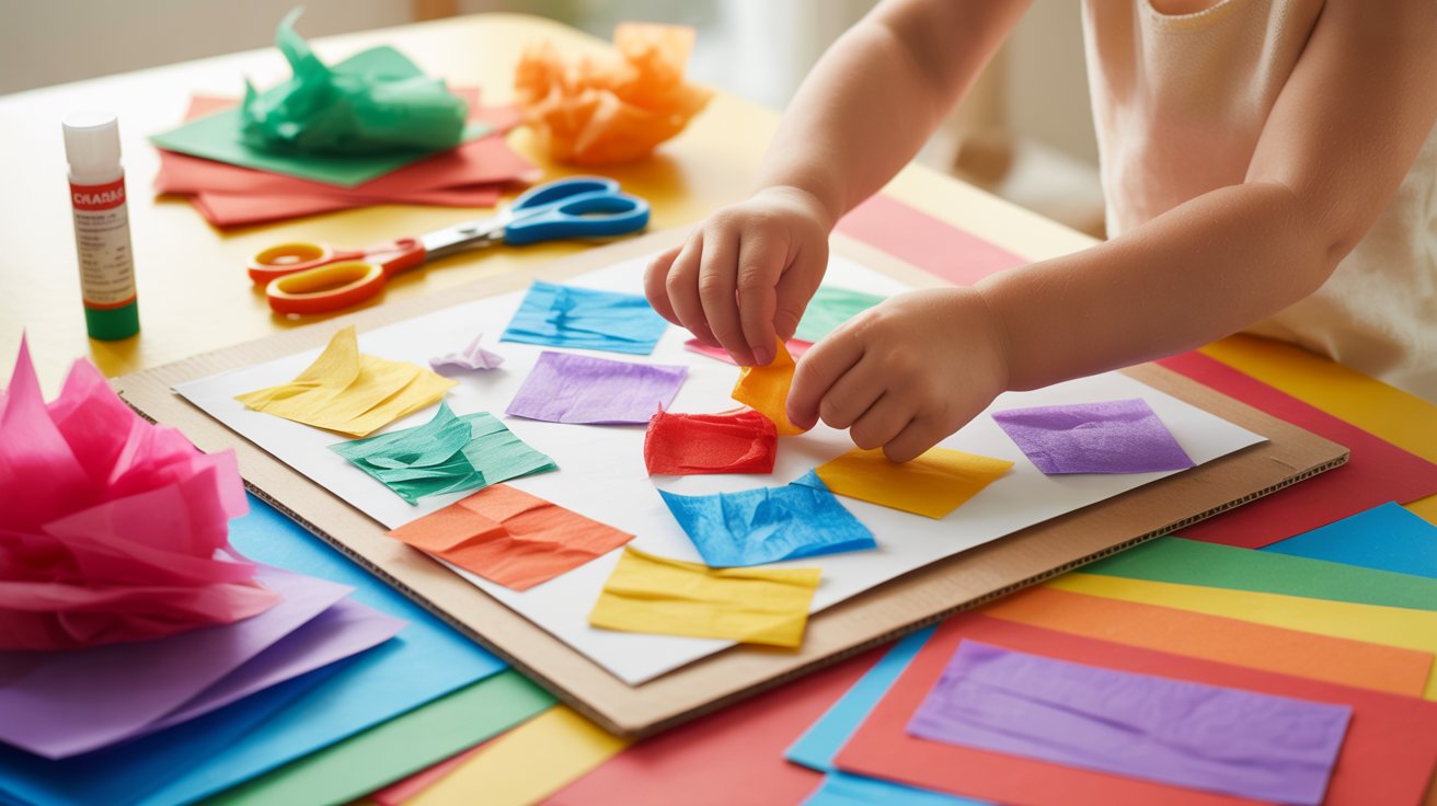 diy kids rainbow collage