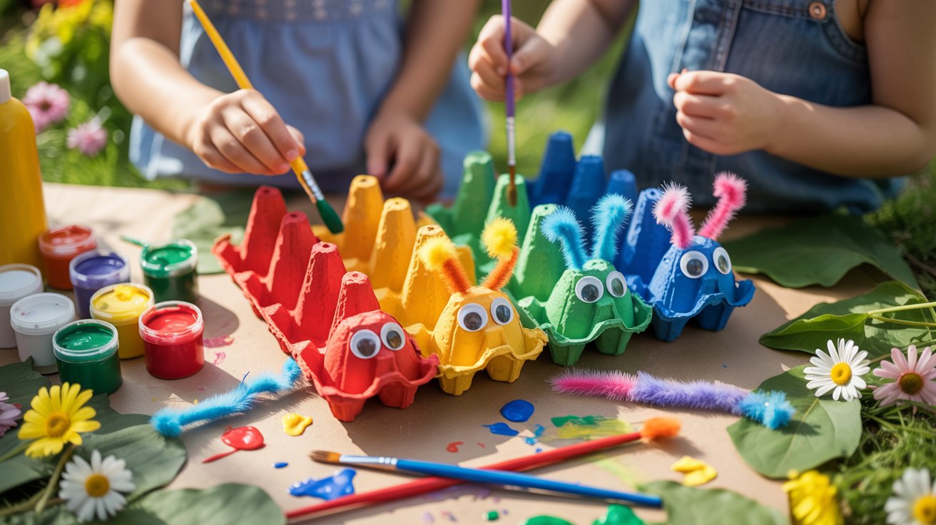 diy egg carton caterpillar craft