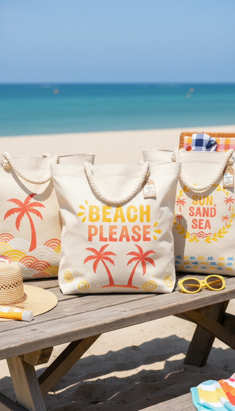 diy custom beach totebags
