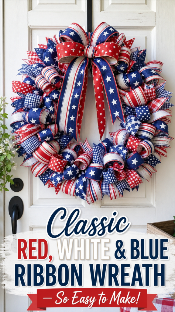diy 4th of july ribbon wreath