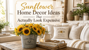 image of home decor with sunflowers