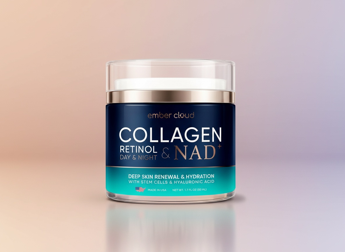 Collagen NAD+ Cream for Face Retinol Hyaluronic Acid 1.7 Oz | with Niacinamide, Anti-Aging Face Moisturizer with Airless Pump, Day & Night Cream for Wrinkles, Made in USA limited-time deal deal image 1