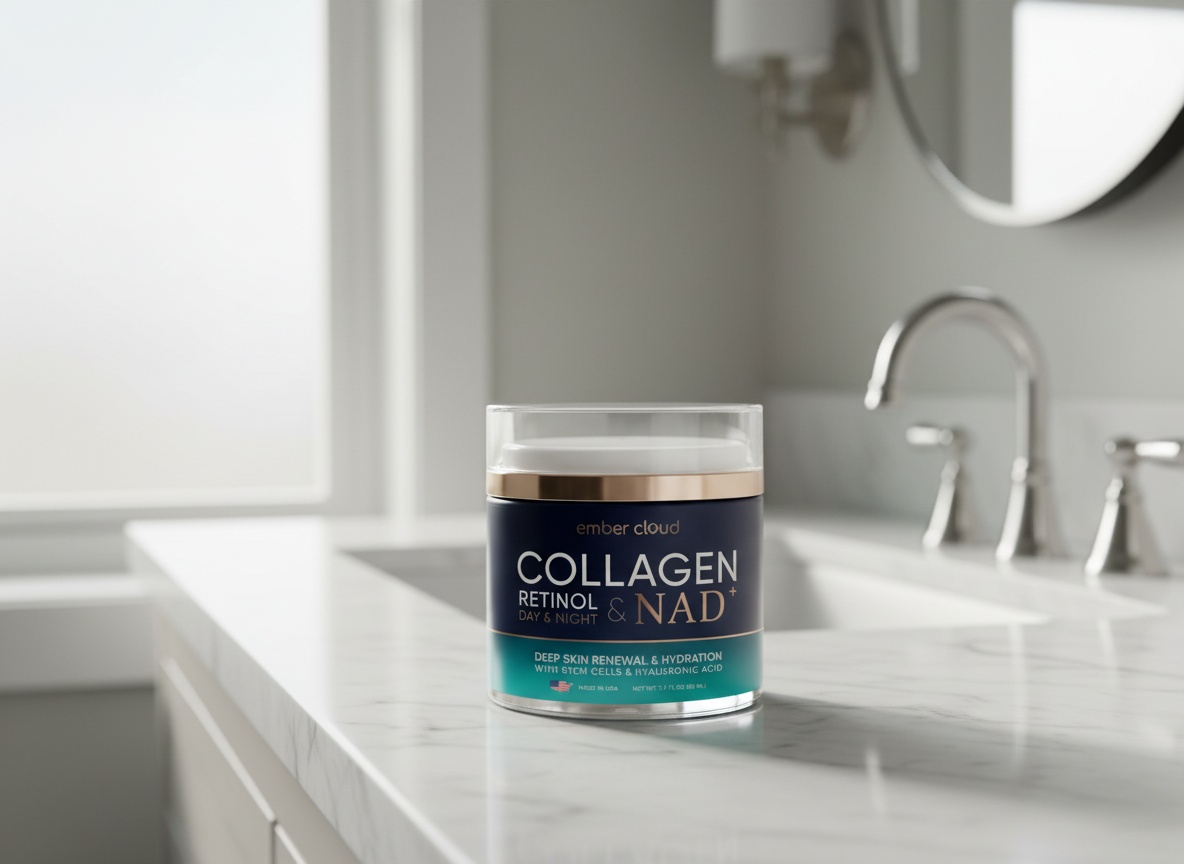 Collagen NAD+ Cream for Face Retinol Hyaluronic Acid 1.7 Oz | with Niacinamide, Anti-Aging Face Moisturizer with Airless Pump, Day & Night Cream for Wrinkles, Made in USA limited-time deal deal image 2