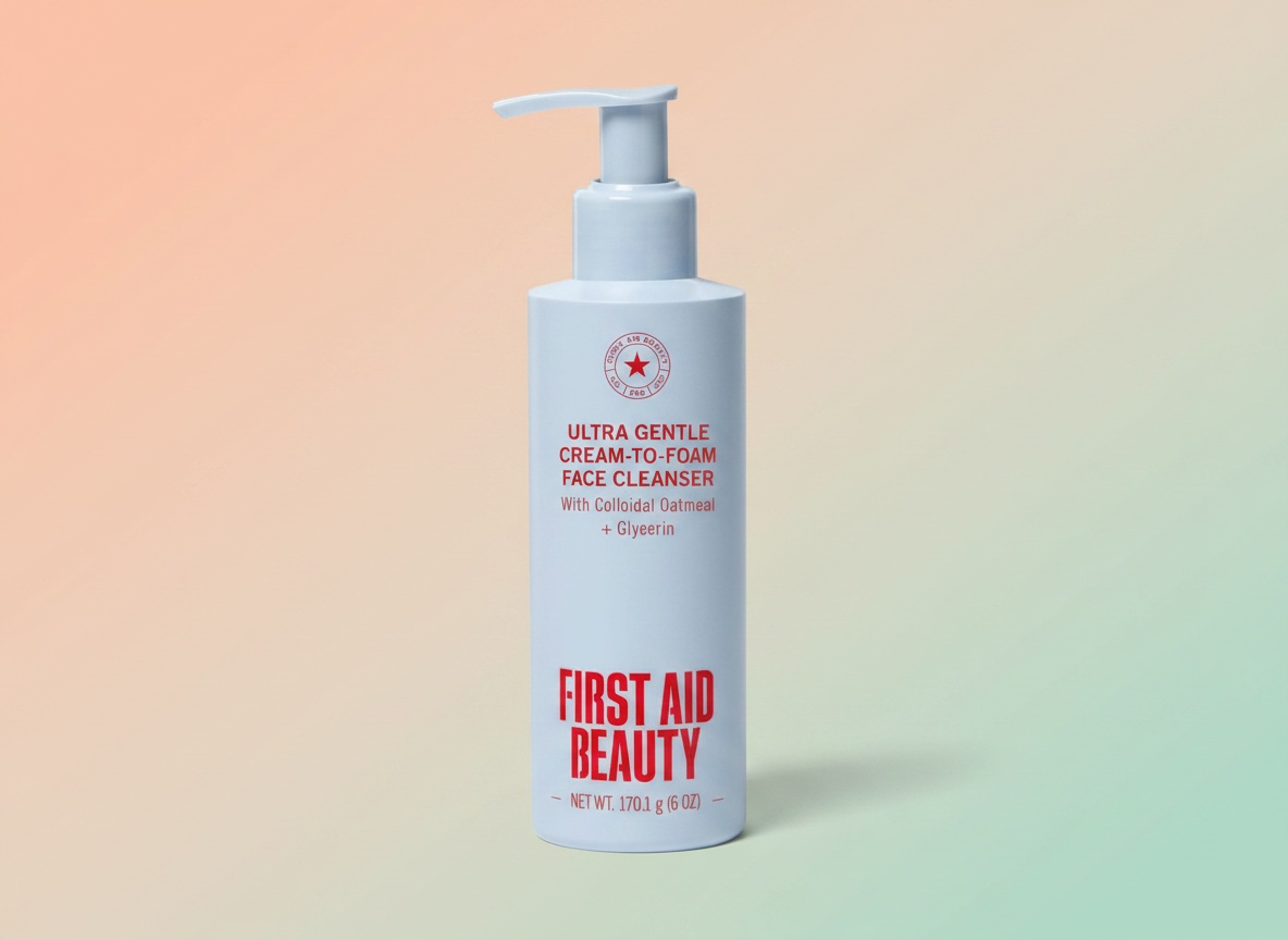 First Aid Beauty Ultra Gentle Cream-to-Foam Facial Cleanser,Makeup Removing Face Wash with Colloidal Oatmeal & Glycerin, Sensitive & Acne-Prone Skin limited-time deal deal image 1