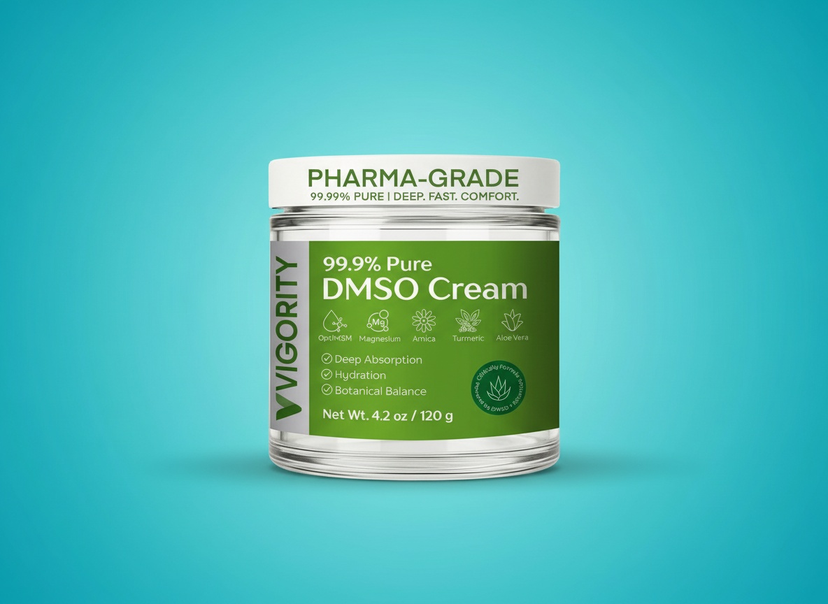 Vigority DMSO Cream 99.9% Pure for Topical Joint, Muscle Comfort - DMSO Pharmaceutical Grade Cream with Arnica, Magnesium, Turmeric, OptiMSM, Aloe Vera 3.53oz limited-time deal deal image 1