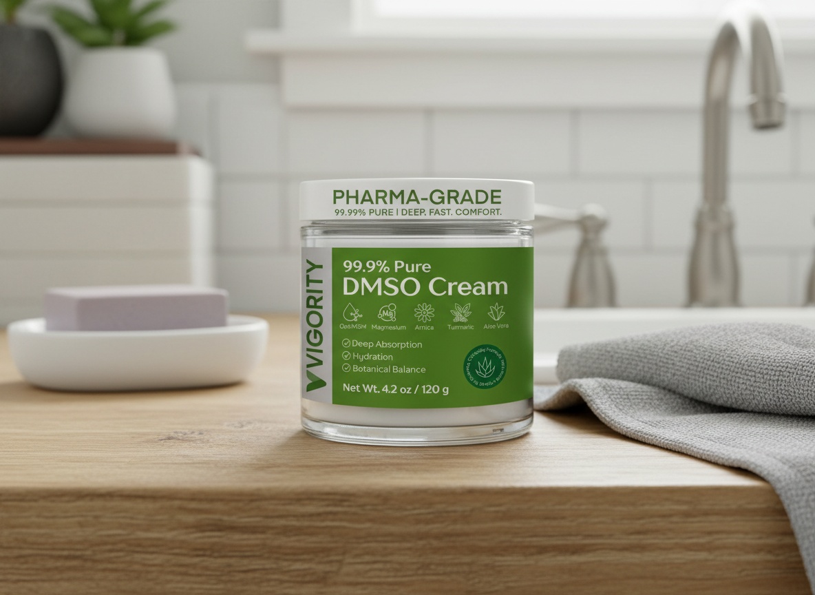 Vigority DMSO Cream 99.9% Pure for Topical Joint, Muscle Comfort - DMSO Pharmaceutical Grade Cream with Arnica, Magnesium, Turmeric, OptiMSM, Aloe Vera 3.53oz limited-time deal deal image 2