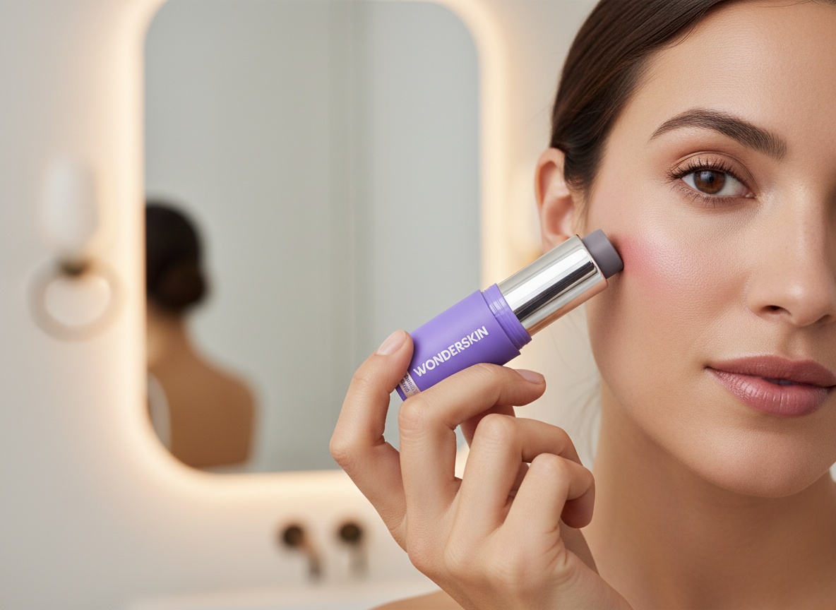 Wonderskin Cream Blush Stick pH-Activated - pHlush Stick Multi-Use, Blush for Cheeks and Lips, Cooling Nourishing Color-