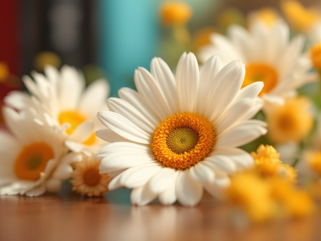 ZFProcess Faux Silk Daisy Fall Flowers Review (2PCS) — close-up detail shot