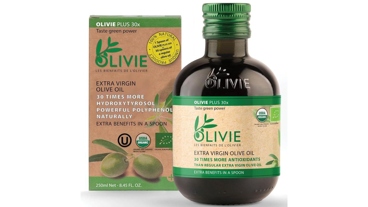 OLIVIE PLUS 30X Organic High Polyphenol Extra Virgin Olive Oil, 250ml | Ultra-High Hydroxytyrosol, Polyphenol Rich 1250 mg/kg, Research-Backed Moroccan Cold Pressed EVOO, Kosher, Premium Finish