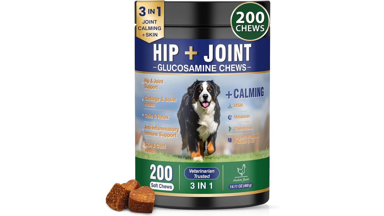 Hip and Joint Supplement for Dogs 200ct, Calming & Skin Support All dogs