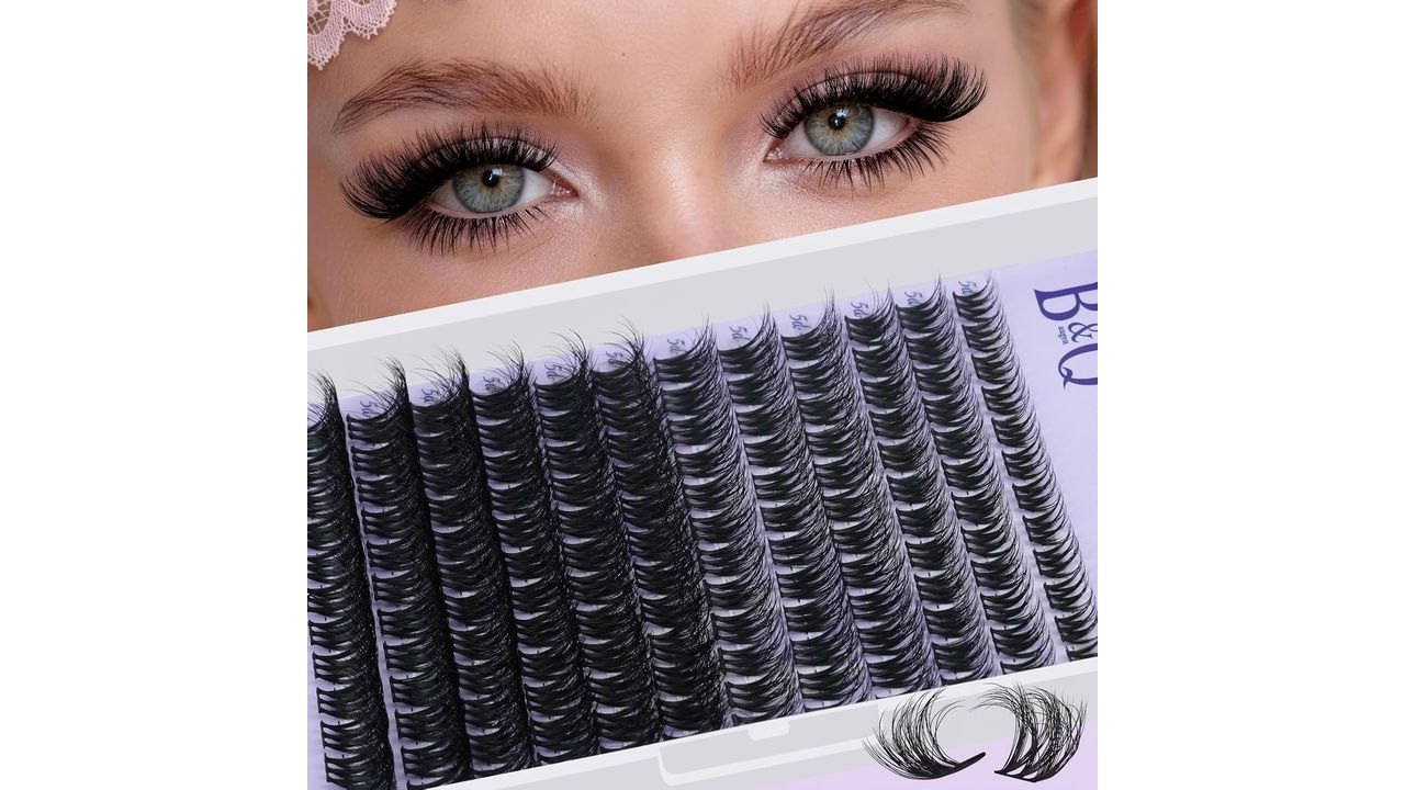 B&Q Fluffy Lash Clusters Voluminous 144 PCS 5D02 Layered Individual Lashes