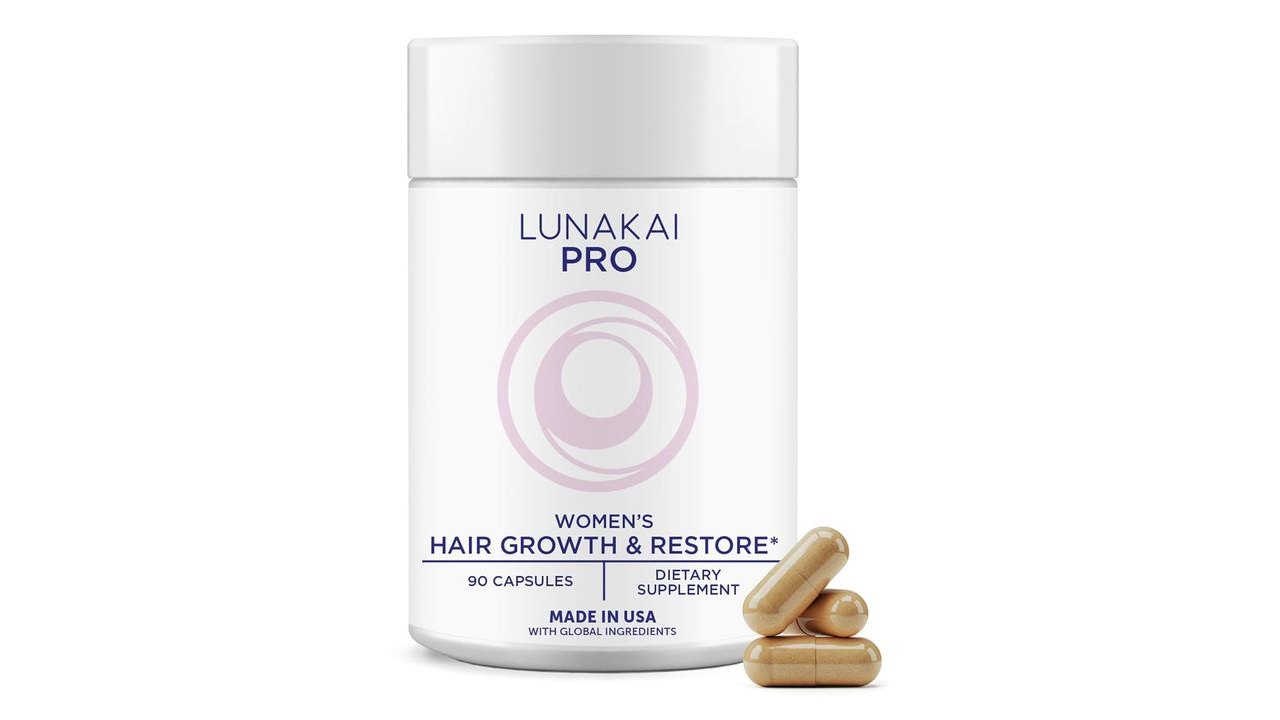 Lunakai USA Made Hair Growth Supplement for Women - Advanced 20 Nutrient with Marine Collagen, Saw Palmetto, Biotin & Keratin - Daily Hair Vitamins for Thicker Strands - 90 Capsules