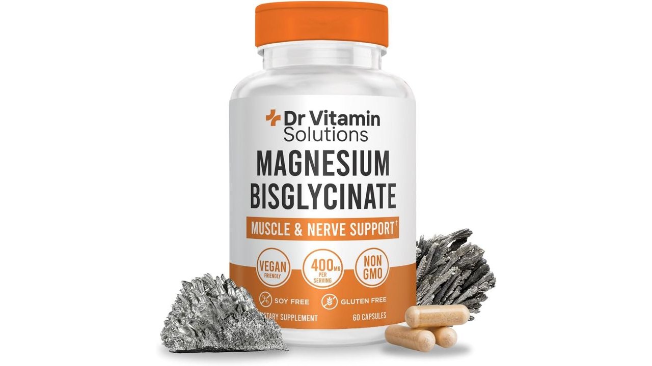 Magnesium Glycinate 400mg (Buffered Magnesium Bisglycinate Chelate) | Albion® Chelated Magnesium for Muscle & Nerve Support + Calm | High Absorption, Gentle on Stomach | Non-GMO, 60 Vegan Capsules