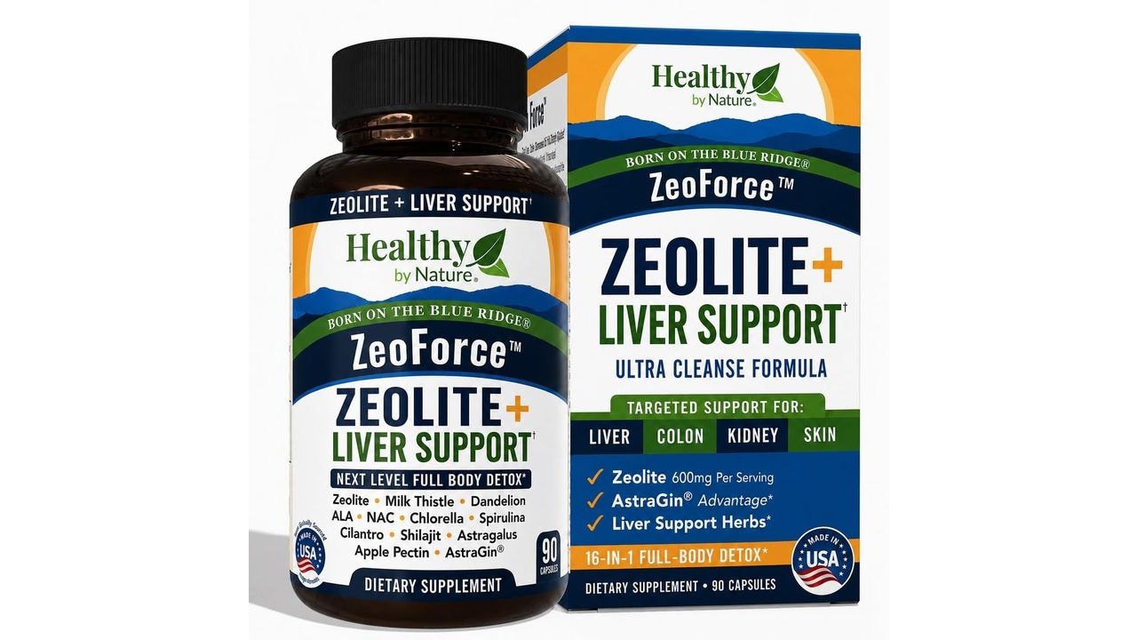 Zeolite + Liver Ultra Cleanse | Heavy Metal & Microplastic Detox Binder Support for Adults | Milk Thistle NAC Chlorella Cilantro Spirulina Shilajit Astragalus | Promotes Energy, Gut Health (90 Count)