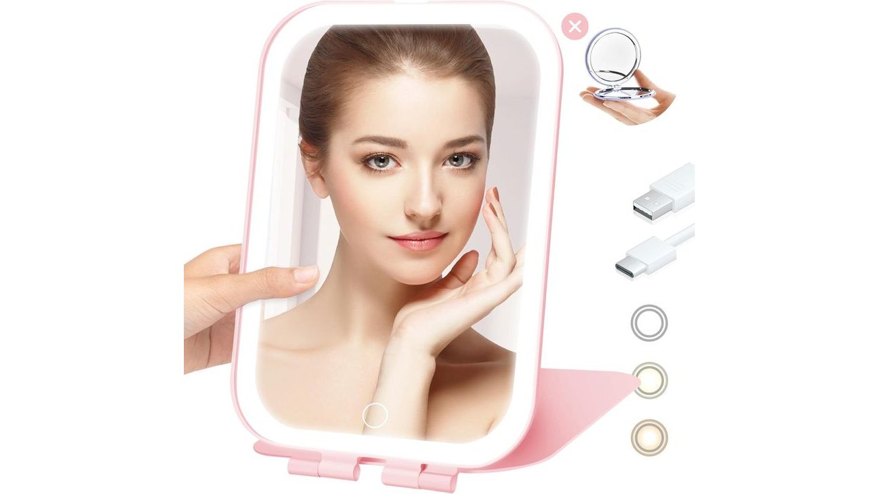Koolstuffs Travel Mirror with Light with Battery-Powered