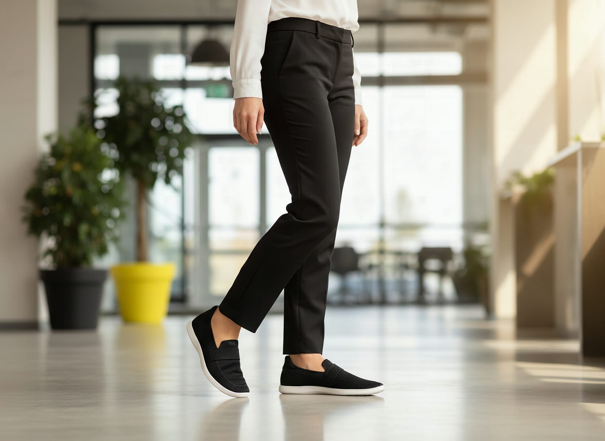 Hike Footwear Valenza - Hands-Free Barefoot Dress Shoe | Slip On Memory Foam Formal Boots | Comfortable Work, Office Dai