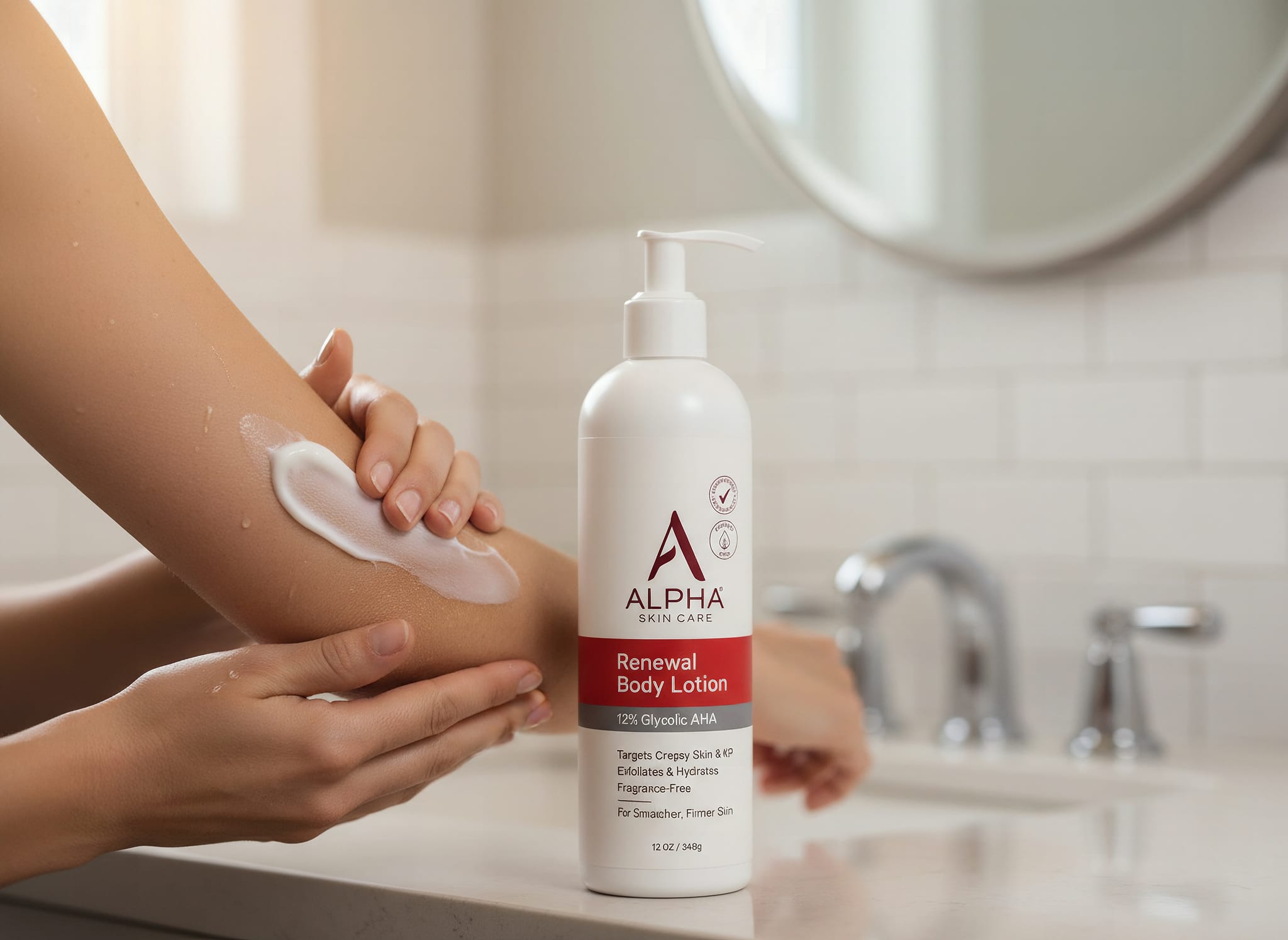 Alpha Skin Care Revitalizing Body Lotion, 12% Glycolic AHA, Simple & Effective Daily Moisturizer with Alpha Hydroxy Acid