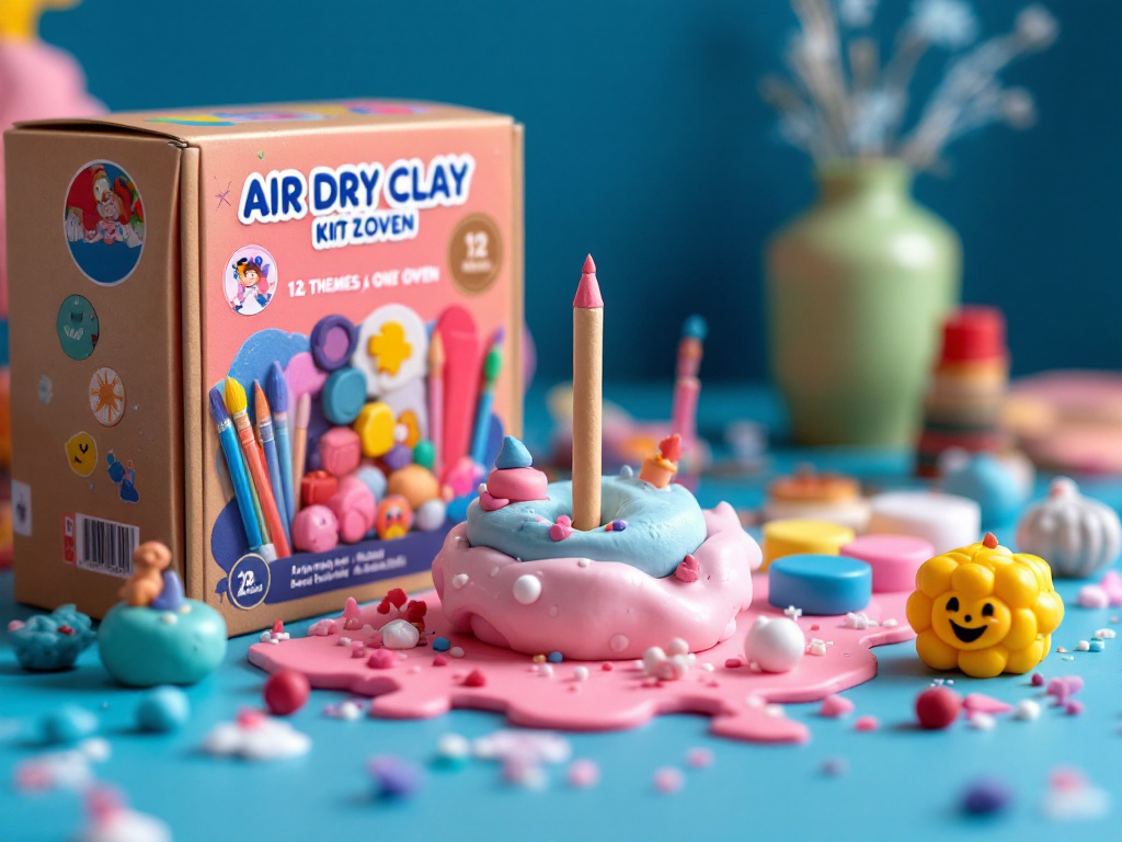 Air Dry Clay Kit: 12 Themes, One Tidy Box, Zero Oven — close-up detail shot