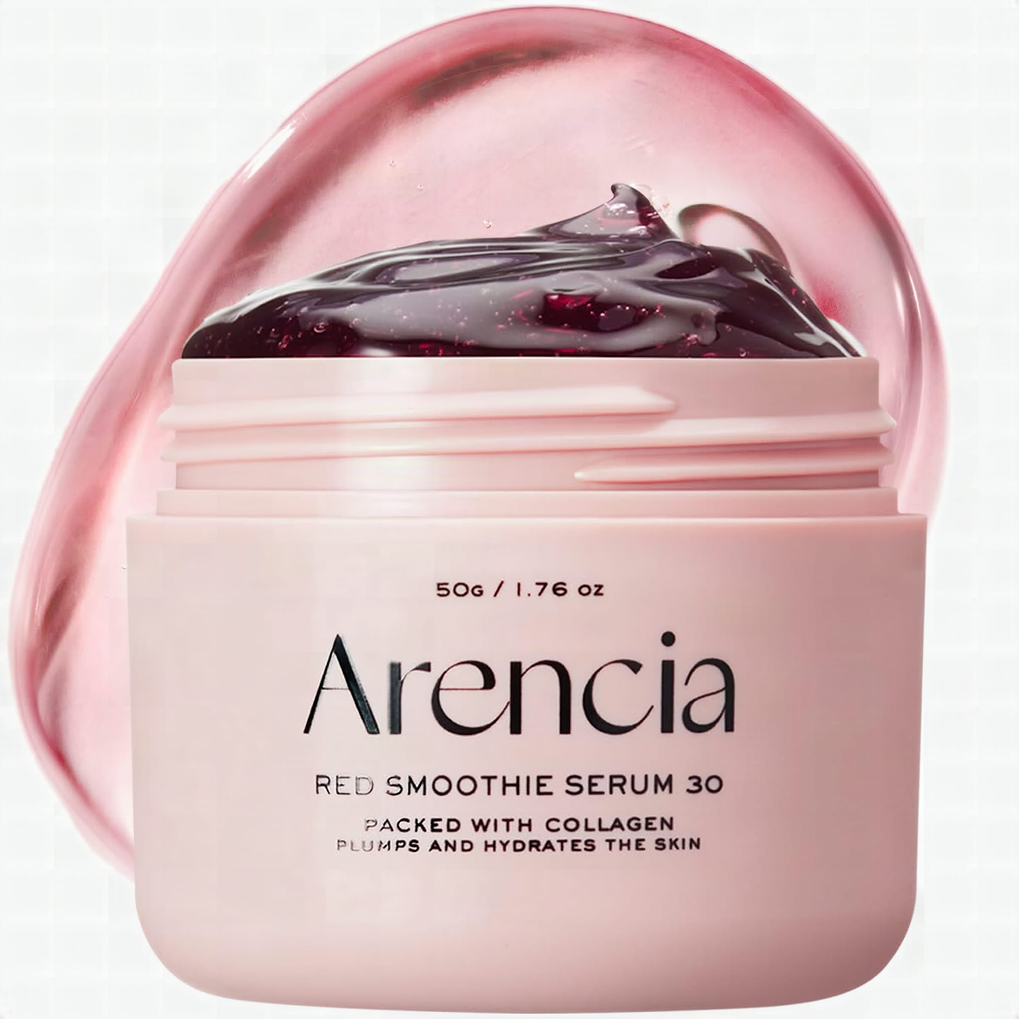 Arencia Overnight Red Smoothie Face Serum, Glowing & Soothing with 30% red collagen, Niacinamide, Peptide, Vitamin E: A