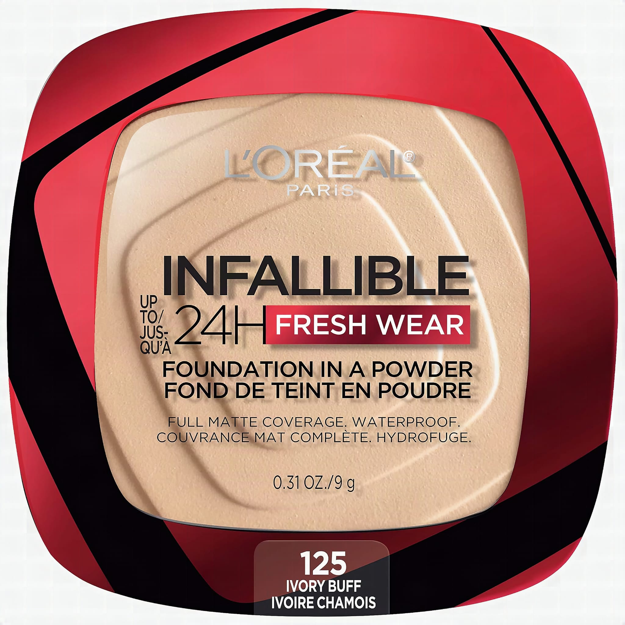 L'Oreal Paris Makeup Infallible Fresh Wear Foundation in a Powder, Up to 24H Wear, Waterproof, Ivory Buff, 0.31 oz. (Pac