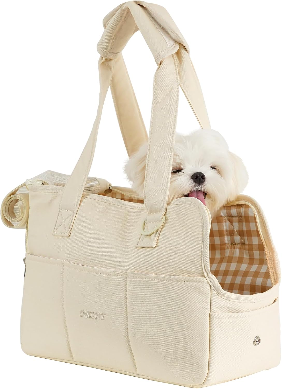 ONECUTE Dog Carrier for Small Dogs Rabbit cat with Large Pockets, Cotton Bag, Dog Carrier Soft Sided, Collapsible Travel
